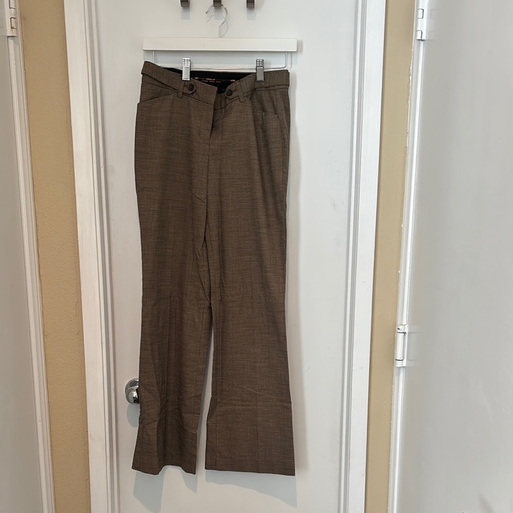 Express Brown Plaid Wide-Leg Trousers